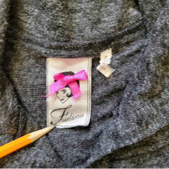 Freelance Dress Sz M Embroidered Boho Floral Gray Collar Junior Women - Picture 3 of 9